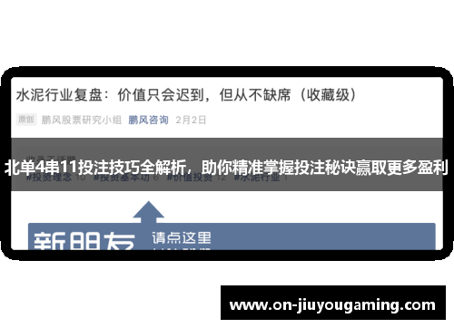 北单4串11投注技巧全解析，助你精准掌握投注秘诀赢取更多盈利